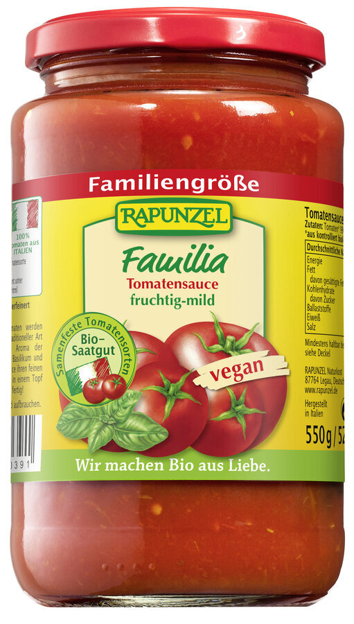 Rapunzel Tomatensauce Familia, 525ml 2er Pack