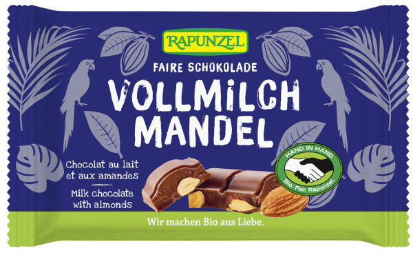 Chocolat au lait avec amandes entières, 100g