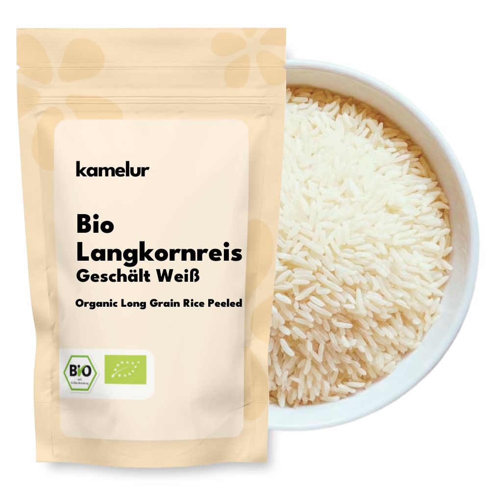 Riz long grain bio, décortiqué