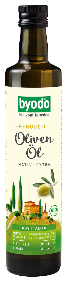 Byodo Bio Olivenöl nativ extra frucht 0,5l aus Italien