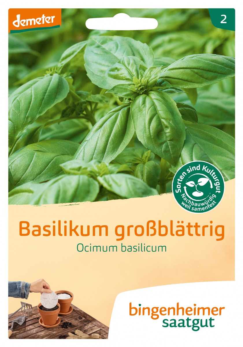 Bingenheimer Saatgut Basilikum großblättrig Saatscheibe