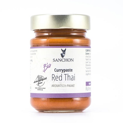 Pâte de curry thaïlandais bio, rouge, 190g