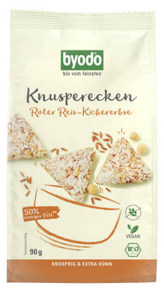 Byodo Bio Knusperecken Roter Reis Kichererbsen 12x90g