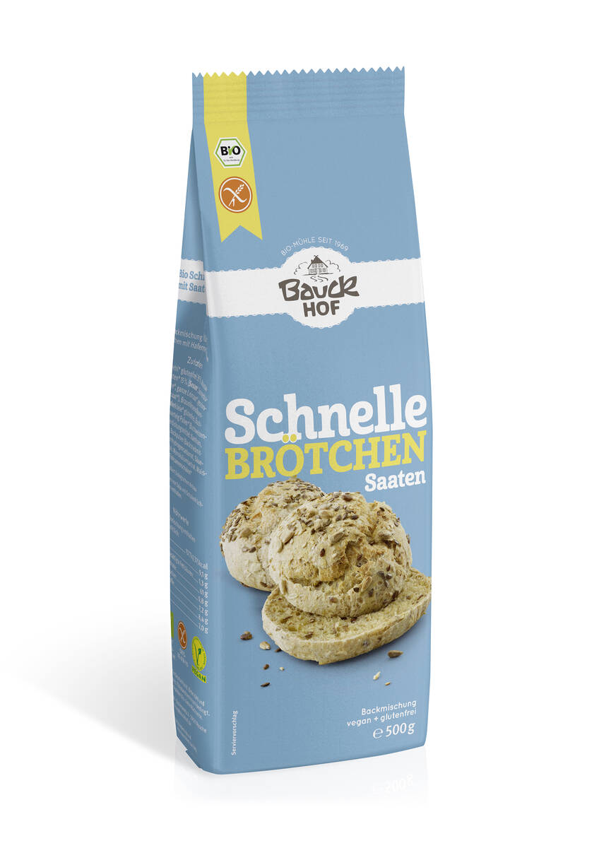 Bauckhof Bio Schnelle Brötchen Saaten glutenfrei