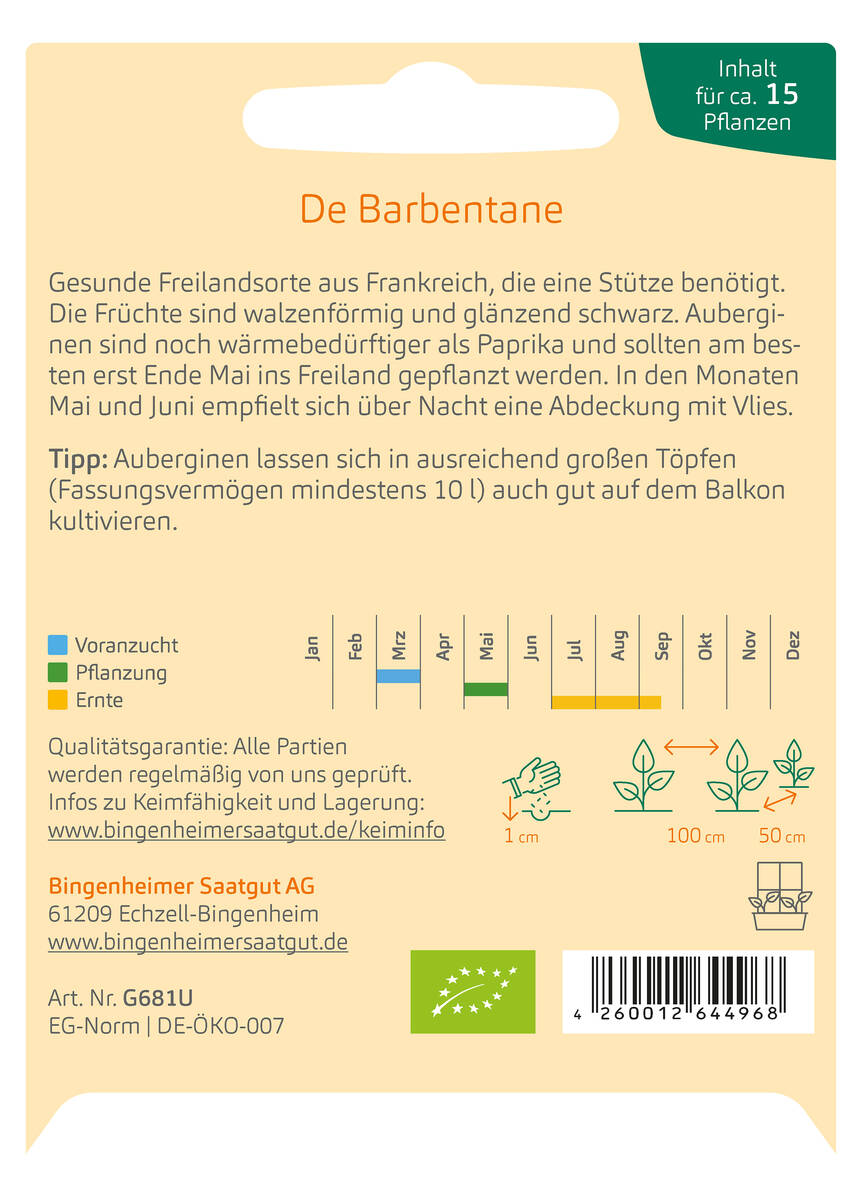 Bingenheimer Saatgut Aubergine De Barbentane