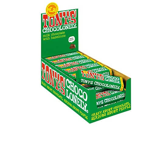 Tonys Vollmilchschokolade 32% Haselnuss Schoko Riegel Karton
